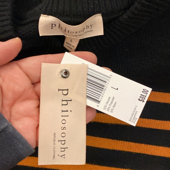 Philosophy black and orange sweater- PERFECT FOR HALLOWEEN!!! - Picture 2 of 4